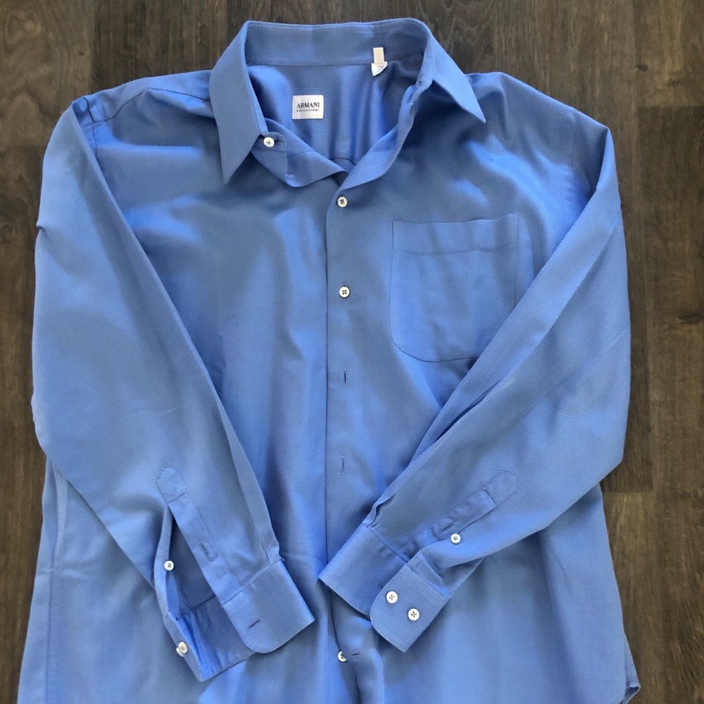 Men’s Blue Armani Long Sleeve Dress Shirt
